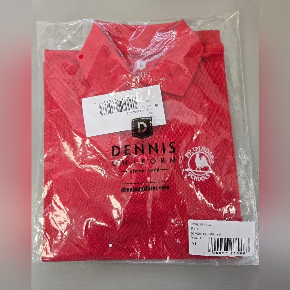 Brand New Youth Small Red Primrose Polo